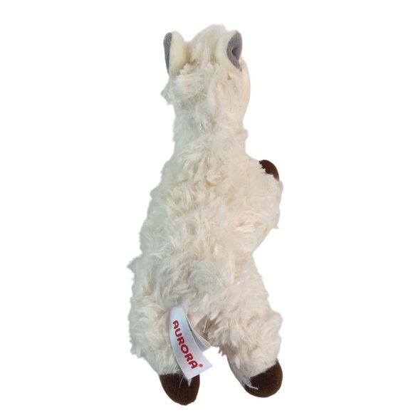 Aurora Mini Flopsy Llama Alpaca Plush 7" White Stuffed Animal Toy - Picture 4 of 8